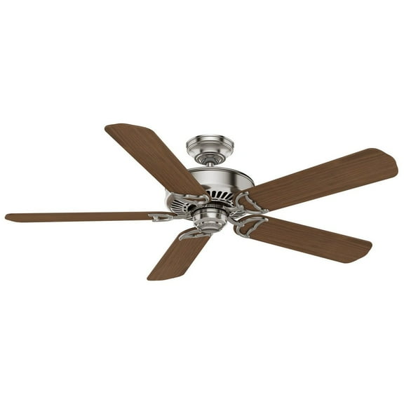 55067 Casablanca Fans Panama - 5 Blade 54 Inch Ceiling Fan with Wall Control in Rustic Farmhouse Style and includes 5 Motor Speed settings-Brushed