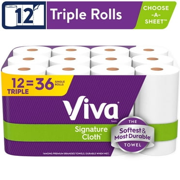 Viva Signature Cloth Paper Towels, 12 Triple Rolls, 129 Sheets per Roll