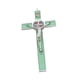 thumbnail image 3 of Figura de crucifijo de aleación de zinc resistente, estatua decorativa de pared, cruz de metal, arte de pared Color acero verde, 3 of 9