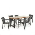 thumbnail image 6 of Spiegel Outdoor 7 Piece Dining Set with Teak Finished Wood Table and Brown Chairs, 6 of 6