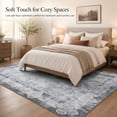 thumbnail image 2 of KAROSA Gray Vintage Machina Washable Area Rug, Soft Low Pile Rug with Non-Slip TPR Backing,4'x6', 2 of 7