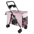thumbnail image 2 of Dog Stroller for Large & Medium Dogs, Pet Stroller, Dog Stroller with 360-degree Wheels Foldable & Ventilated, Pink, 2 of 7