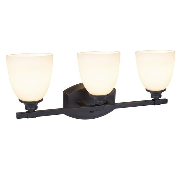 Aspen Creative 62212, Three-Light Metal Bathroom Vanity Wall Light Fixture, 23" Wide, Transitional Design in Oil Rubbed Bronze