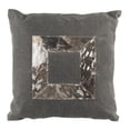 thumbnail image 2 of SAFAVIEH Grayer Metallic Cowhide 20" x 20" Pillow Geometric Pillow, Grey/Silver, 2 of 2