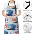 thumbnail image 6 of Pofeuu Beacon In The Huge Waves Of The Surf Print Waterproof Apron with Pockets Adjustable Cooking Aprons Kitchen Bib for Baking Household Cleaning, 6 of 8