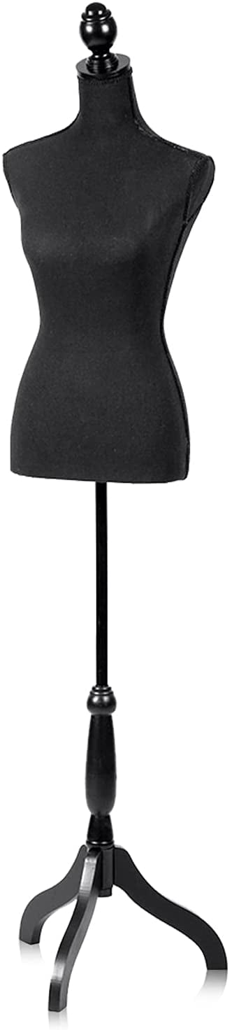 Details about   New Black Female Mannequin Torso Clothing Display Dress W/ White Tripod Stand 