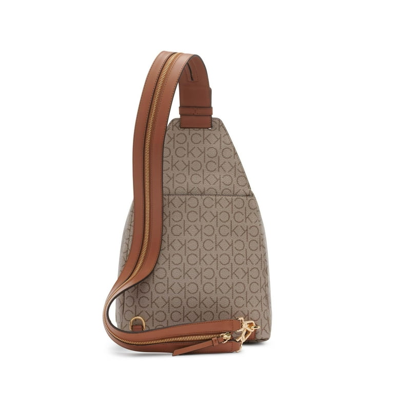 Calvin Klein Myra Convertible Sling Backpack Vanilla Khaki Caramel One Size Walmart