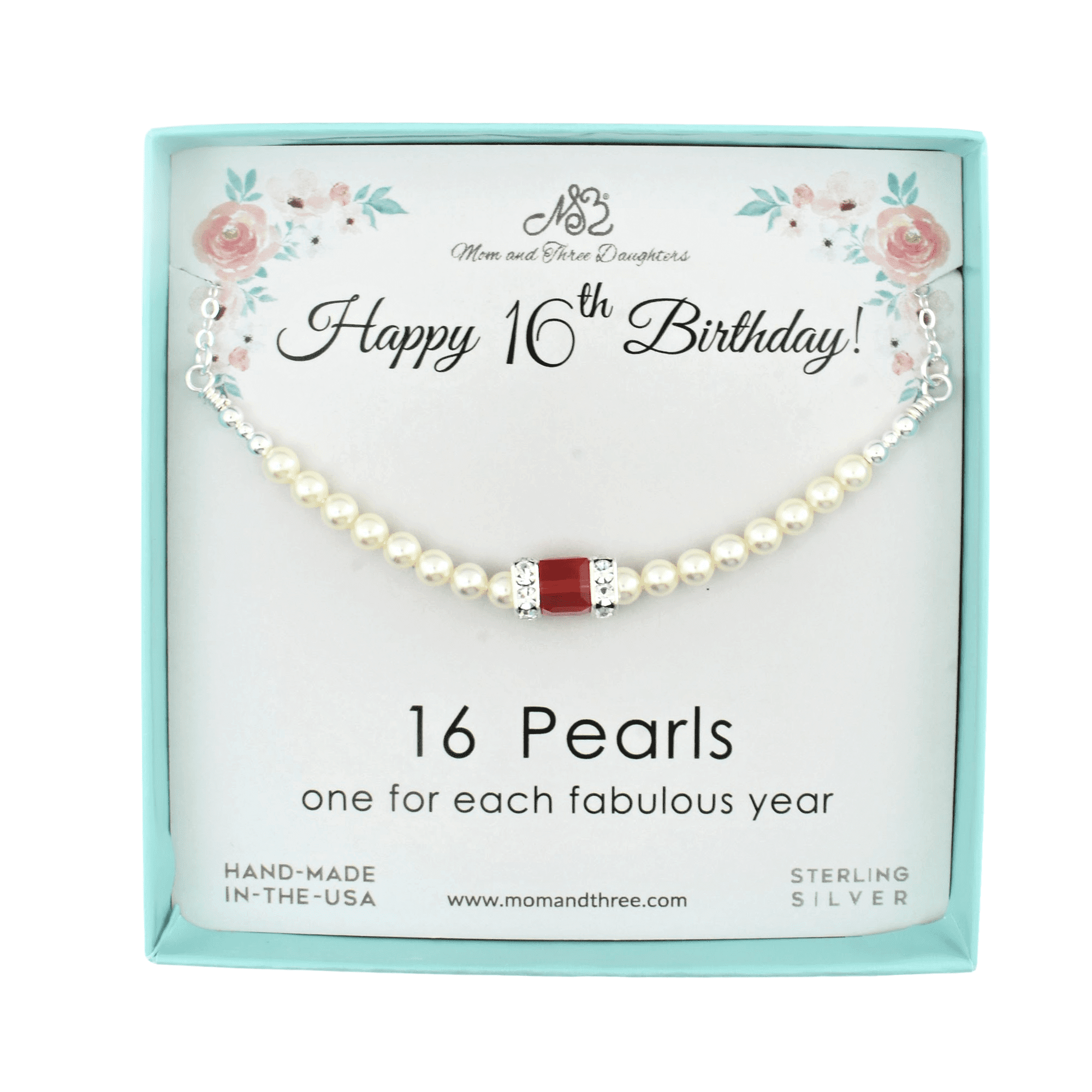 Sweet 16 Birthday Gift. January Birthstone Necklace for Her. Perfect Sixteenth Birthday Present. Sterling Silver Chain. Gifts for Her