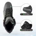thumbnail image 5 of Gexuosn Men's Hiking Boots Lightweight Leather Mid Ankle Outdoor Trail Trekking shoes,Black, 5 of 6