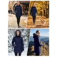 thumbnail image 4 of Wantdo Women's Warm Winter Coat Quilted Puffer Jacket with Removable Hood Waterproof Snow Coat Navy XL, 4 of 10