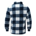 thumbnail image 2 of Men's Plaid Turtleneck Plush Sweater - Button Pullover with Pocket, Full Sleeve, Casual Style, All-Season Fit, 2 of 6