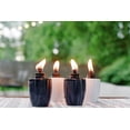 thumbnail image 4 of TIKI Brand Herringbone Blue Glass Tabletop Torch Set of 3, 4 of 5