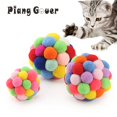 thumbnail image 2 of 3PCS Cat Toy Colorful Handmade Small Bells Ball Interactive Pet Toy S/M/L M Size 3pcs, 2 of 6