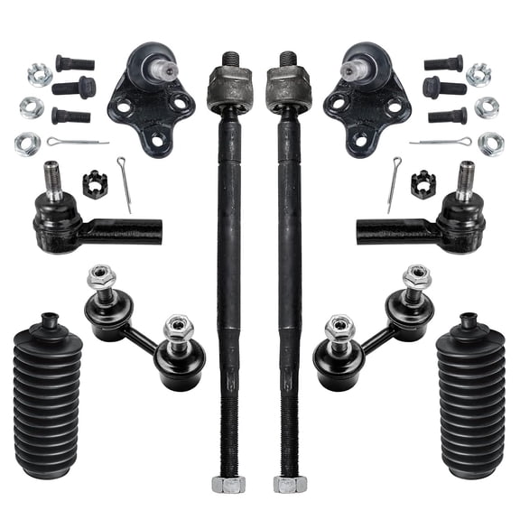 Detroit Axle - Front Lower Ball Joints Sway Bars Tie Rods w/Boots for 1996-2002 Toyota Corolla 1997 1998 1999 2000 2001 Replacement