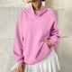 thumbnail image 3 of Tops formales,Blusa informal de poliéster con cuello alto y capucha de color liso para mujer, manga larga, con bolsillo para uso diario, sopatenor, 3 of 6