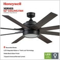 thumbnail image 3 of Open Box Honeywell 62" Xerxes Matte Black Remote Control Ceiling Fan, 8 Blades, 3 of 14