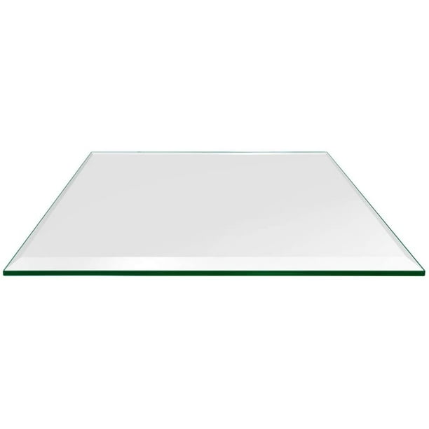10 Inch Square Glass Table Top 1/2" Thick Tempered Bevel Eased