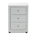 thumbnail image 4 of Baxton Studio Tessa Modern and Contemporary White Faux Leather Upholstered 3-Drawer Nightstand, 4 of 9