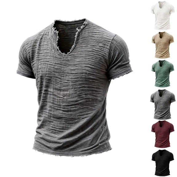 Mens Polo Shirts Short Sleeve Summer Oversized Fit Button Down Clothing Big and Tall Casual Work Shirts, M