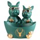 thumbnail image 1 of Estatuas de bulldog, figuras decorativas, regalo francés, estatuas de superficie, frasco, perro genial Verde, 1 of 9