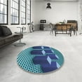 thumbnail image 4 of Ahgly Company Machine Washable Indoor Rectangle Transitional Blue Turquoise Green Area Rugs, 2' x 3', 4 of 7