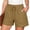 Khaki, variant on AHTJRT Women's Casual Shorts Elastic Waisted Drawstring Summer Shorts with Pockets Wide Leg Bermuda Shorts for Workout Lounge Vacation Light Blue S