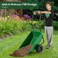 thumbnail image 3 of Topcobe Dual-Wheel Wheelbarrow Garden Utility Cart with Pneumatic Tires, Outdoor Patio Garden Tools-Green, 3 of 10