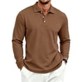 thumbnail image 2 of Mfakffe Men's Polo Shirt Long Sleeve Golf Shirts Quick Dry Lightweight 3-Button Performance Work Fishing Athletic, 2 of 5