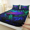 thumbnail image 3 of Castle Fairy Boys Girls Animal Crocodile Dinosaur Full Size Sheets 4-Piece,Tree Leaves Breathable Bed Sheets,Green Blue Lightweight Sheet Sets,Breathable Home Decor, 3 of 7