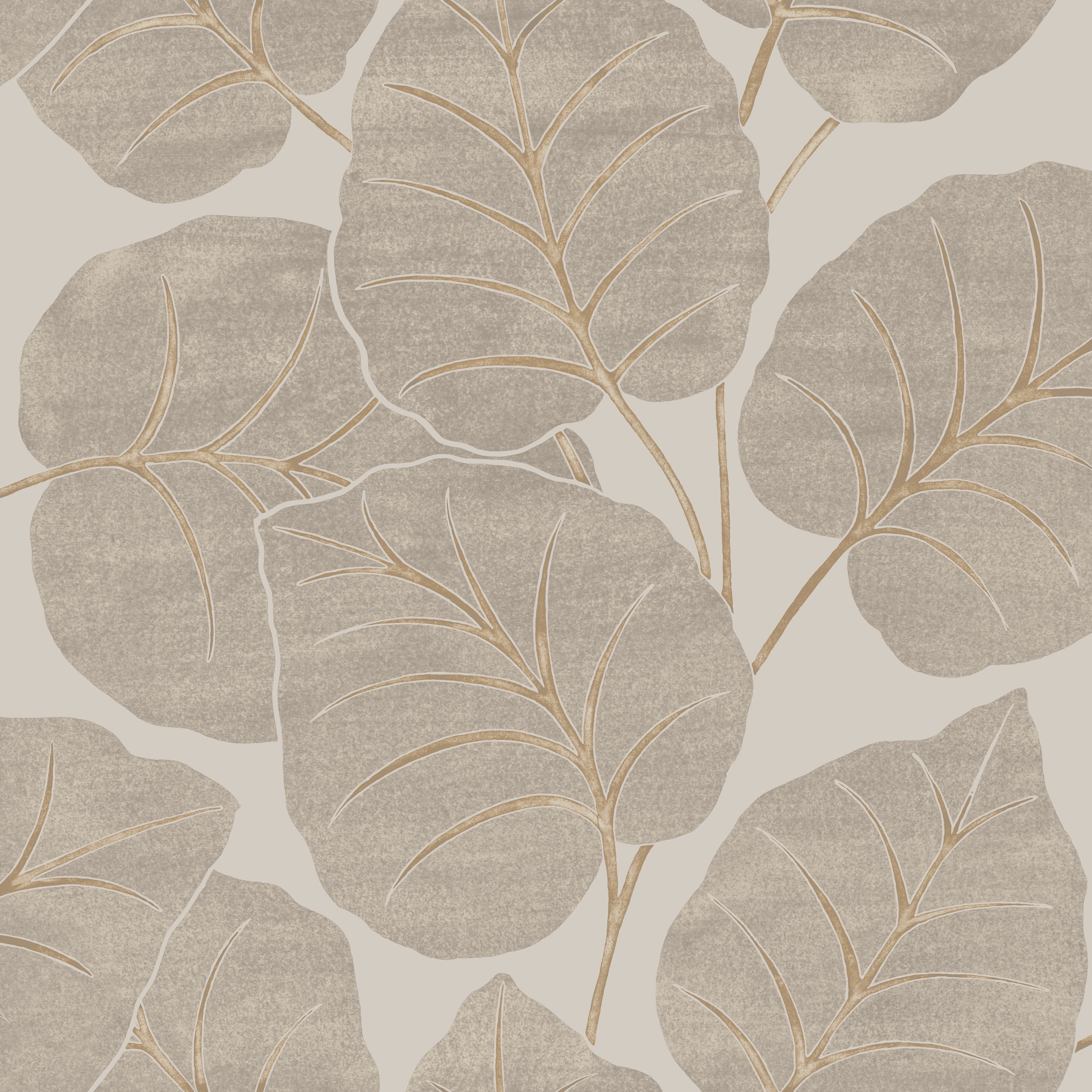 Beige Luxor Leaf Tropical Wallpaper