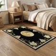 thumbnail image 2 of ODIKA 5'x7' Washable Area Rug Non-Slip, Chair-Friendly Greek Key Symmetrical Border Glam Round Sparkle Shimmer Sunburst for Dining Room, Under Table, Home Office, 2 of 7