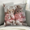 thumbnail image 2 of Animal Print Pillowcase - Winter Kitten Series, 17.7x17.7 inch Cute Print Sofa Cushion Cover, Bedroom Living Room Decorative Pillowcase, 2 of 5