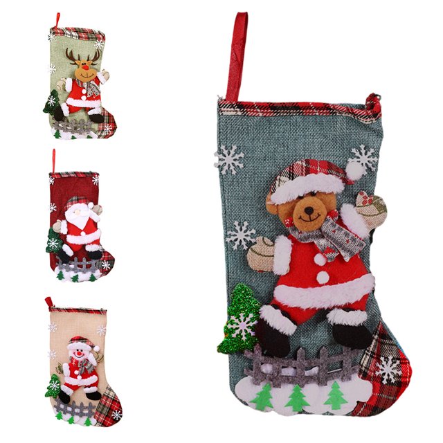 Calcetín de Navidad Naiovety Bolsa de Regalos de Pared Almacenamiento de Dulces Casa Oficina Club Fiesta Decoración de Kits de Decoración para Fiestas Tipo4