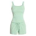 thumbnail image 5 of No Boundaries Sleep Ribbed Tank and Shorts Set, 2-Piece, Women’s XXS-3X, 5 of 5
