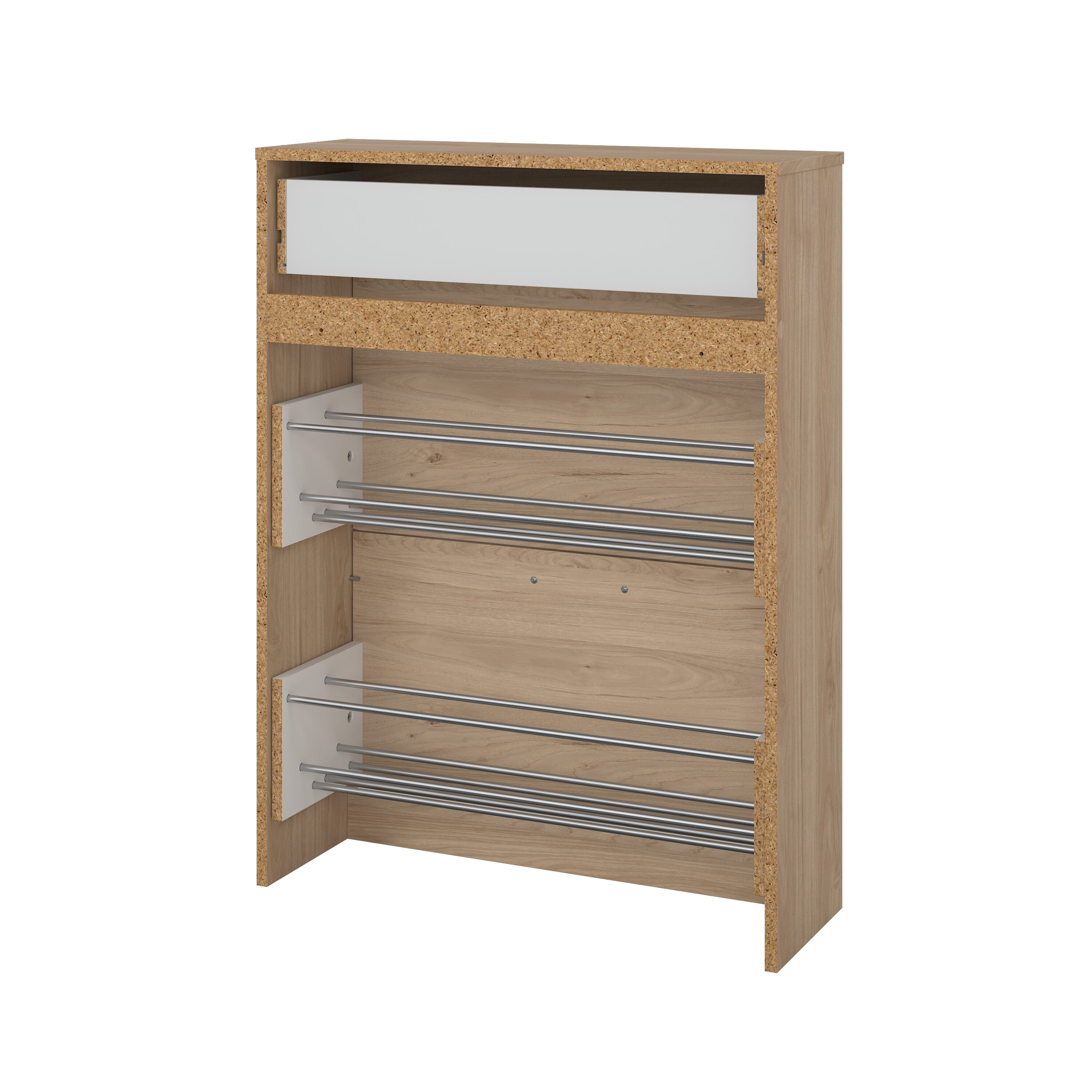 Tvilum Escape 2 Door Shoe Cabinet with Dual-Row Storage and 1 Drawer in Jackson Hickory