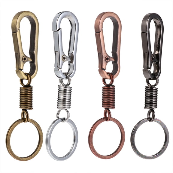 Metal Key Ring,4Pcs Car Key Chain Metal Keychain Durable Keychain Key Ring (Random Color)