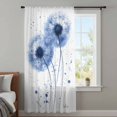 thumbnail image 4 of Blue Dandelion Sheer Curtains 63 Inches Long, Contemporary Simple Watercolor Floral Light Filering Curtains, Breathable Simi Curtain Privacy Drapes for Living Room Bedroom Window Treatment, 4 of 9