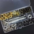 thumbnail image 4 of MasteelfCA 10mm Inner Diameter Grommets Kit Metal Grommets Eyelets Button Install Tool Kit For Shoes Clothes (25 Sets of 4 Colors Eyelets Button + Tools + Storage Box), 4 of 7