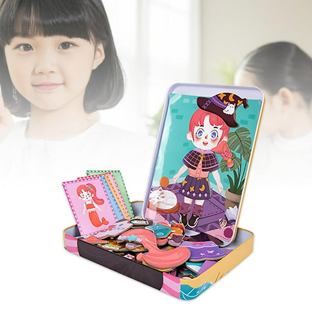 Tablero de rompecabezas magnéticos de imaginación 5 Montessori educativos lógicos bloques de dibujos animados rompecabezas Muchacha CUTICAT Juego de rompecabezas