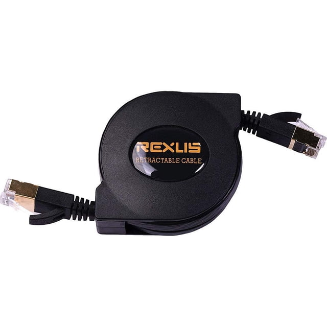 Cable Ethernet REXUS Cat 7 retráctil de 1,5 m, 10 Gbps, RJ45