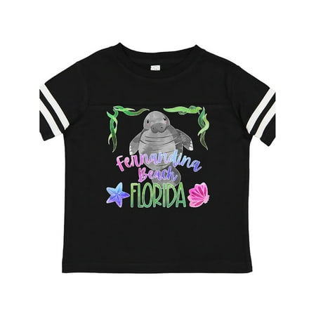 

Inktastic Fernandina Beach Florida Cute Swimming Manatee Gift Toddler Boy or Toddler Girl T-Shirt