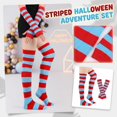 thumbnail image 2 of WJOSBXT 2026 Women's Striped Over Knee Thigh High Socks With Arm Warmer Fingerless Gloves Set for Halloween Christmas, 2 of 9
