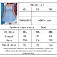 thumbnail image 5 of AURA Plus Size Backless A Line Mini Dress Sky Blue Knit Cotton Square Neck High Waist 1XL 3XL, 5 of 5