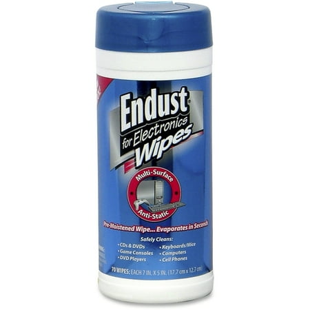 Cleaning Computer Equipment - Endust Multi-Surface Pop-Up Wipes 70ct. - For Desktop Computer, PDA, Keyboard, Telephone, Mobile Phone, Audio Equipment, Optical Media, Copier, Fax Machine - Streak-free, Non-abrasive, Anti-static, Am
