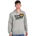 thumbnail image 3 of Two Dads Better Than One Gay Pride Men's Big & Tall Graphic Zip Up Hoodie Brisco Brands 4X, 3 of 5