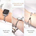 thumbnail image 3 of Stylish Crystal Bling Band Compatible with Apple Watch Band 38 40 41mm, Women Girls Dressy Metal Bracelet with Rhinestone Diamond for iWatch Ultra Series 9/8/7/SE/6/5/4/3/2/1, Silver, 3 of 8