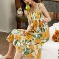 thumbnail image 4 of Guardurnaity Camisón de verano para mujer, vestido de noche, ropa de descanso, vestidos casuales con tirantes sueltos, ropa de dormir, Sling Beach Pijama amarillo azulado XXXL, 4 of 6