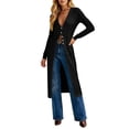 thumbnail image 2 of Hilenly Long Cardigans for Trendy Lightweight Maxi Dusters Coat V Neck Button Up Cardigan Sweaters, 2 of 7