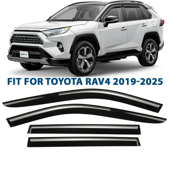 CLIM ART Incredibly Durable Rain Guards for Toyota RAV4 2019-2025, Original Tape-on Window Deflectors, Vent Deflector, Window Visors, Car Accessories, 4 pcs. - 419489