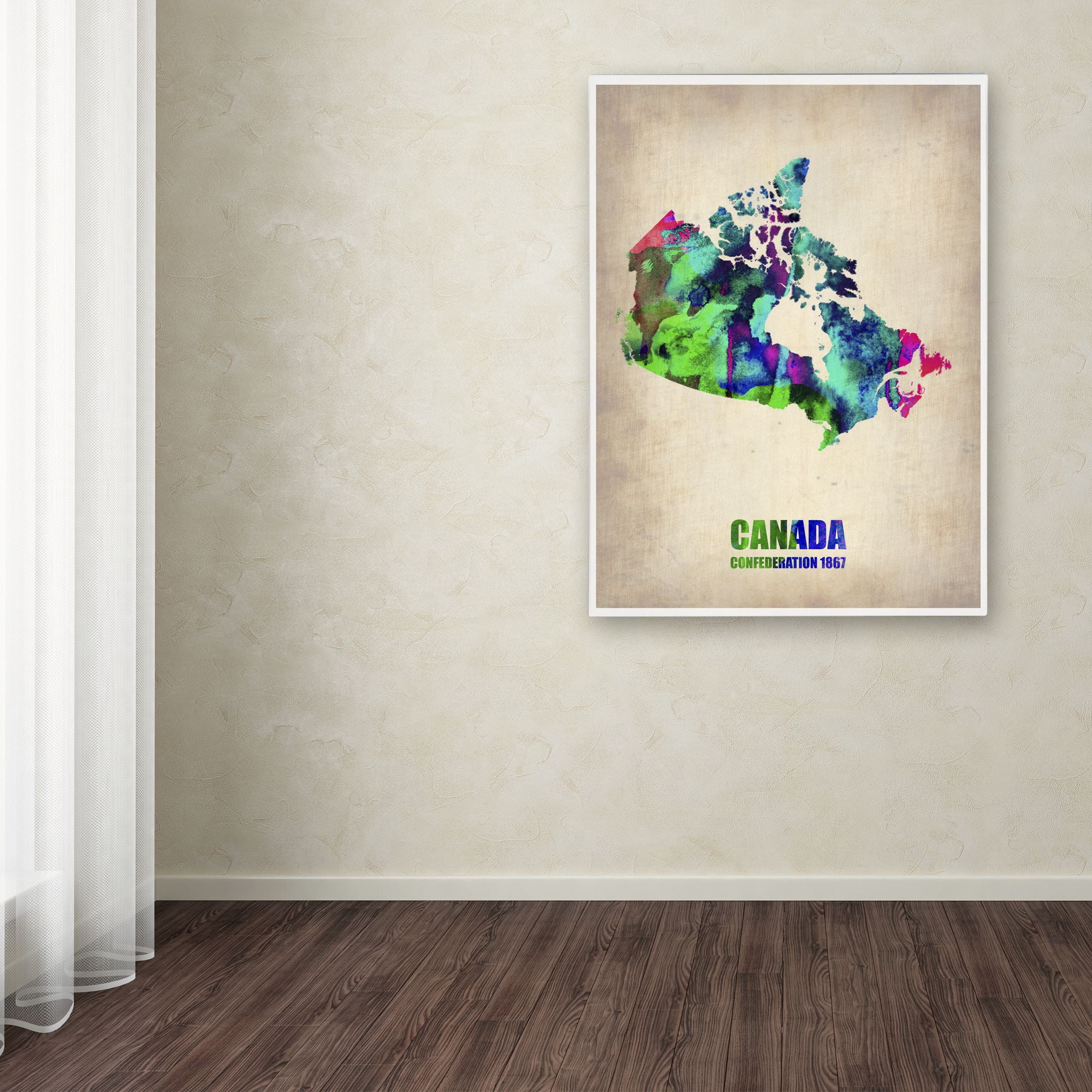 Trademark Fine Art "Canada Watercolor Map" Canvas Art by Naxart